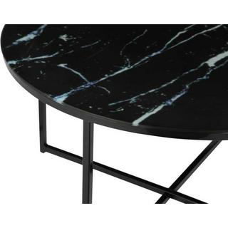 mutoni Table basse marbre noir rond 80x80  