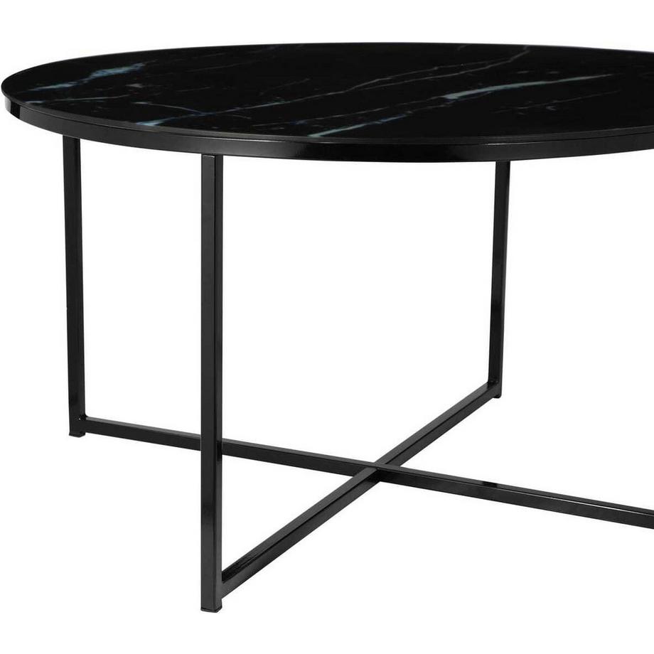 mutoni Table basse marbre noir ronde 80x80  