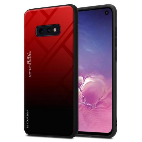 Cadorabo  Housse compatible avec Samsung Galaxy S10e - Coque de protection bicolore en silicone TPU et dos en verre trempé 