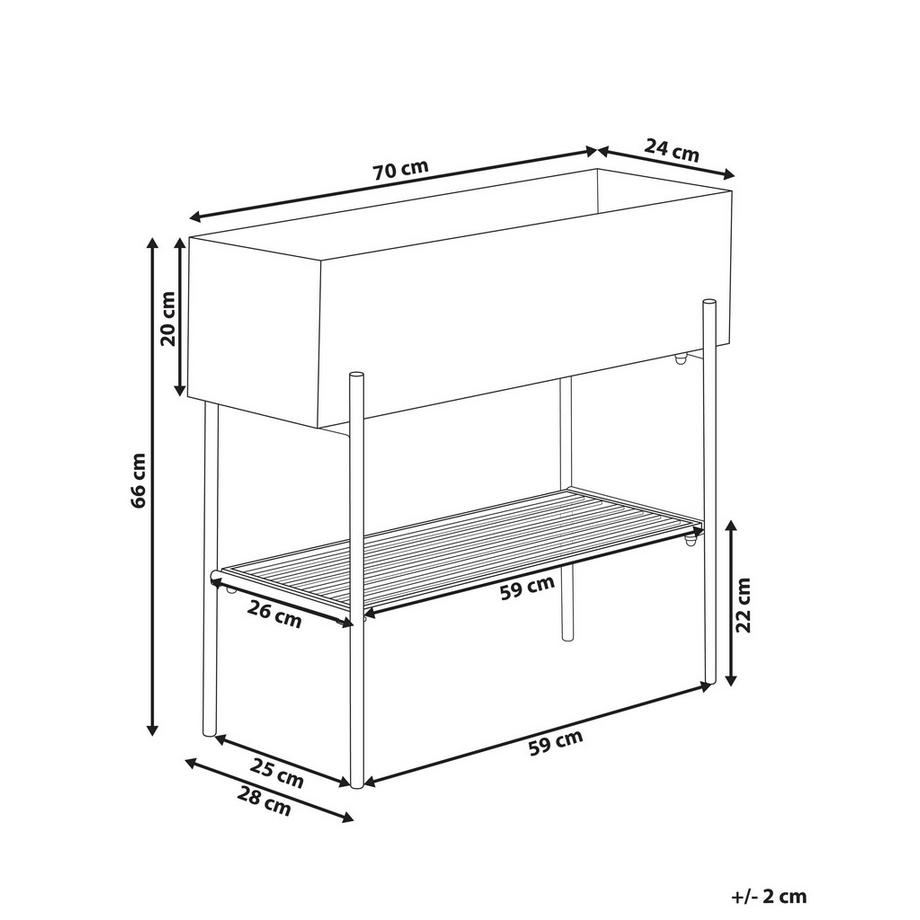 Beliani Vaso per piante rialzato en Ferro Moderno VINCA  