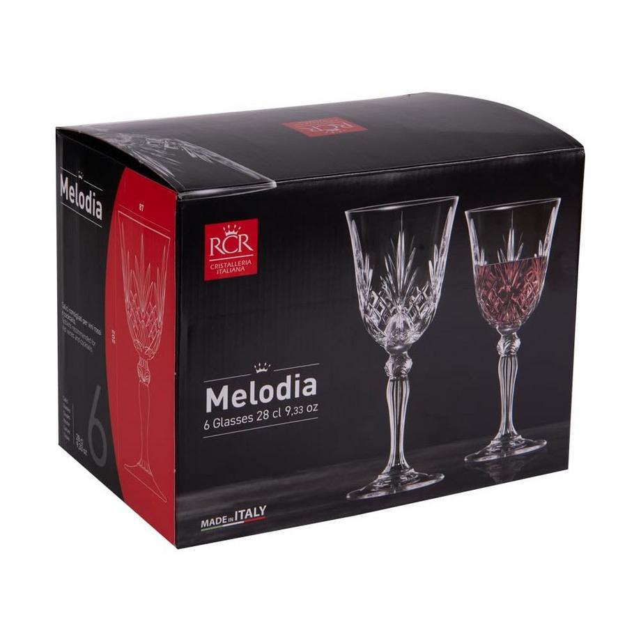 RCR  6er Set Melodia Weinglas Ø8.7 H20.2 cm, 28cl 