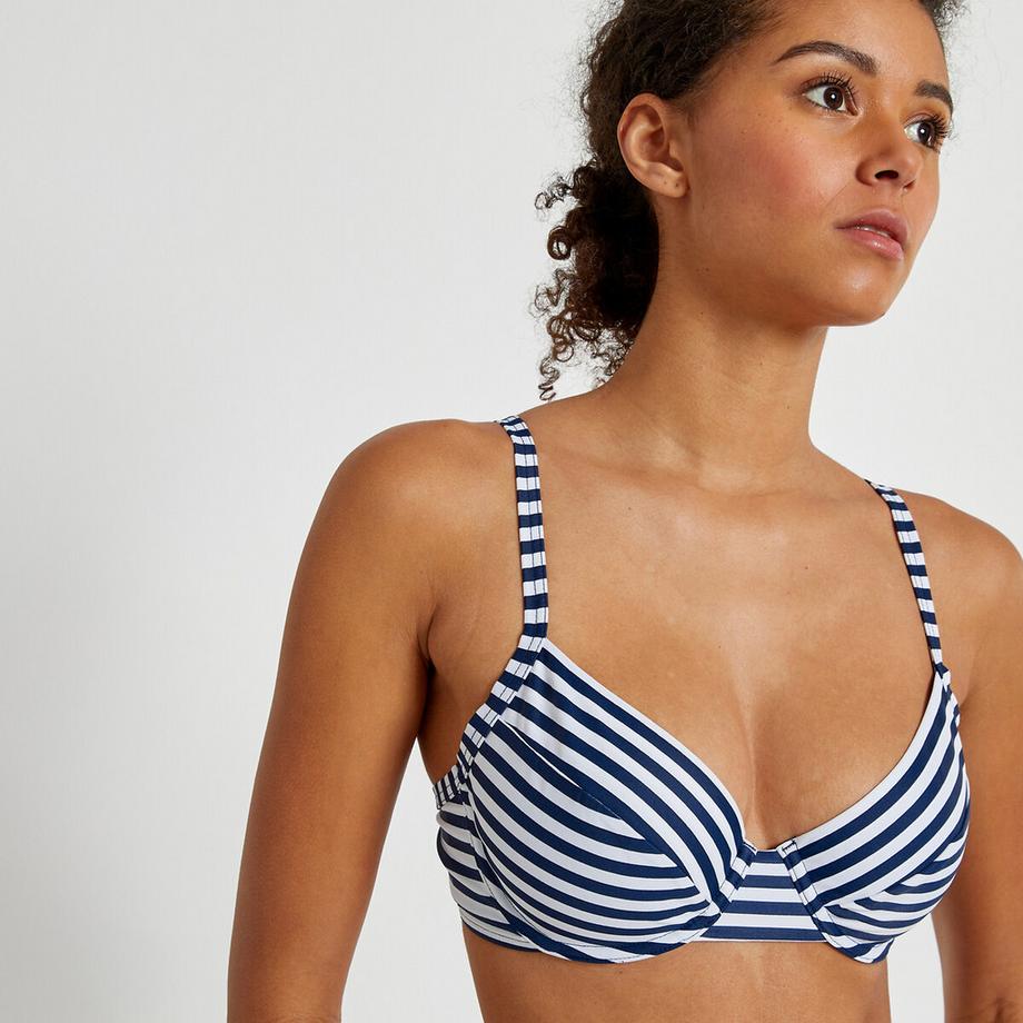 La Redoute Collections Top bikini a fascia intera a righe  