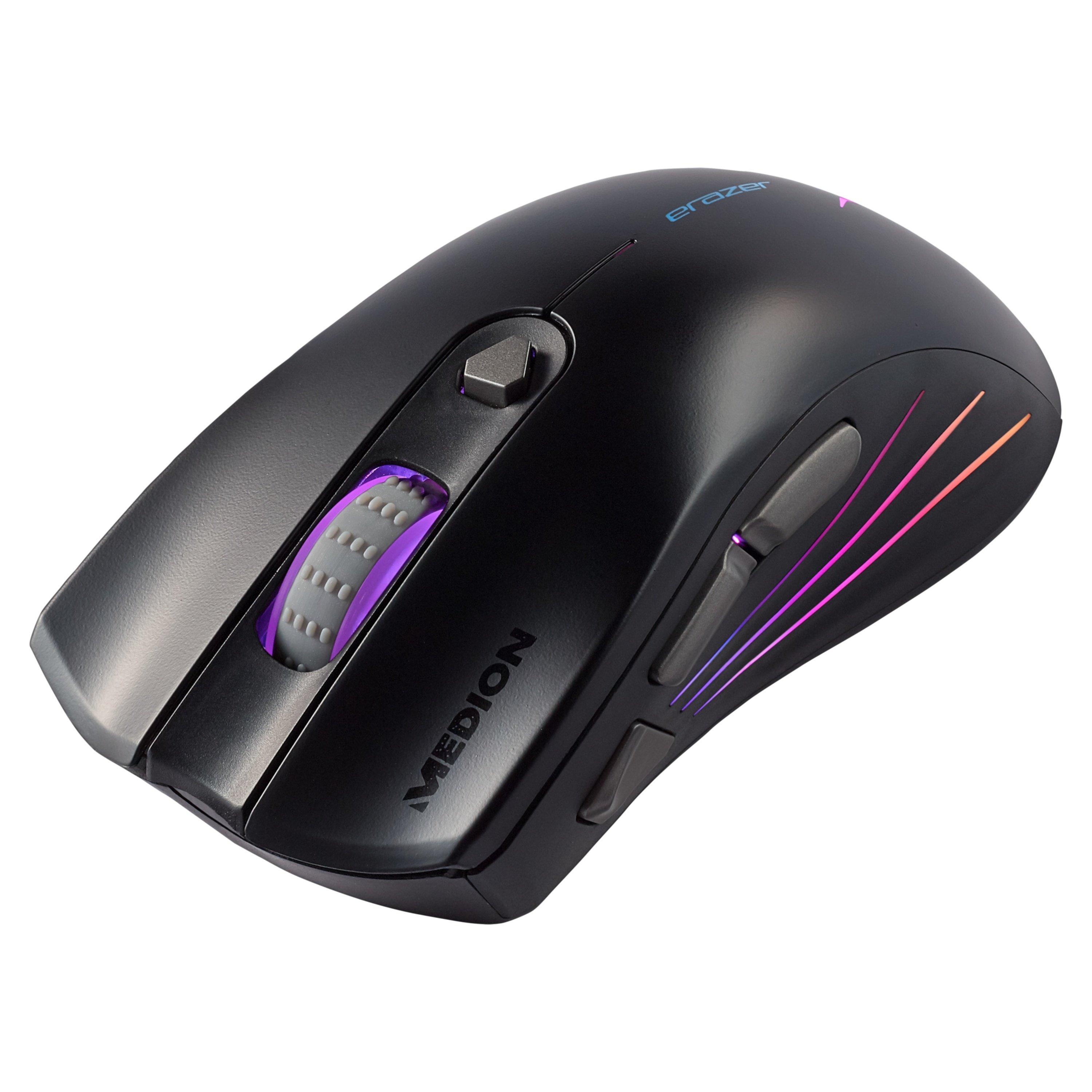 Medion  MEDION Souris Gaming E Supporter P12 | 7 touches programmables | commutateurs OMRON longue durée | éclairage RGB, commutateur DPI & affichage 