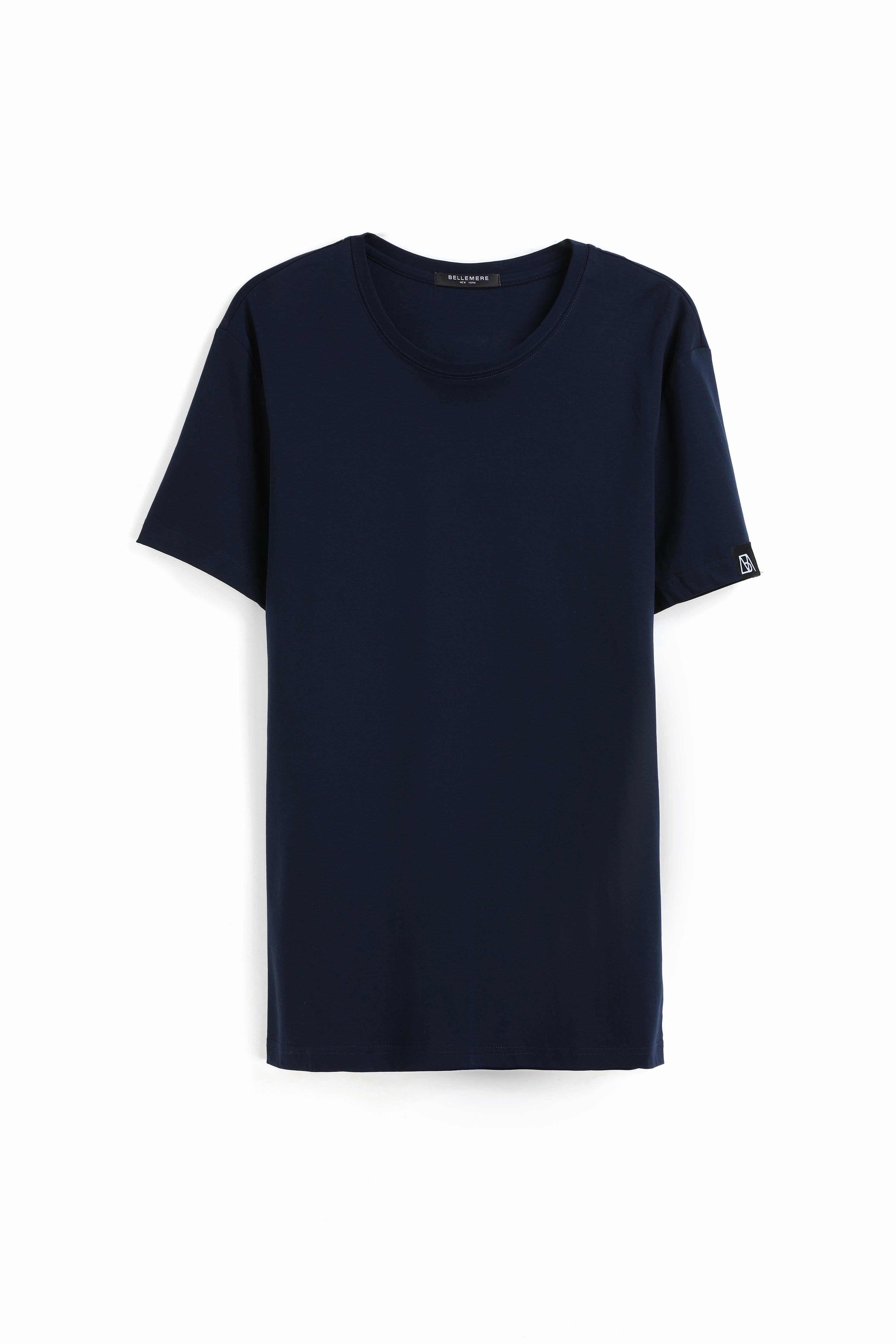 Bellemere New York  T-shirt en coton à col rond pour hommes 185G 