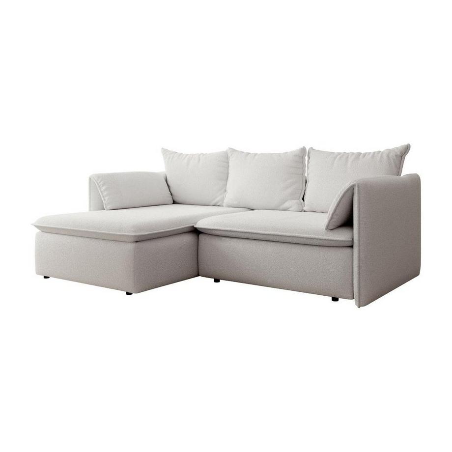 Vente-unique Ecksofa mit Schlaffunktion - Ecke links - Strukturstoff - Beige - TEODORA  