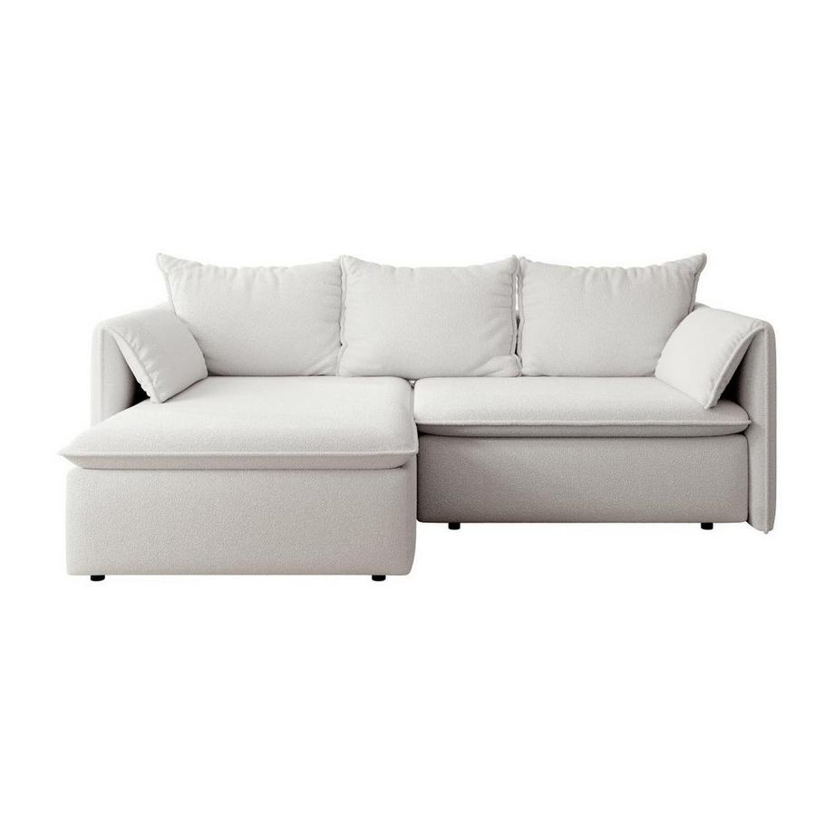 Vente-unique Ecksofa mit Schlaffunktion - Ecke links - Strukturstoff - Beige - TEODORA  