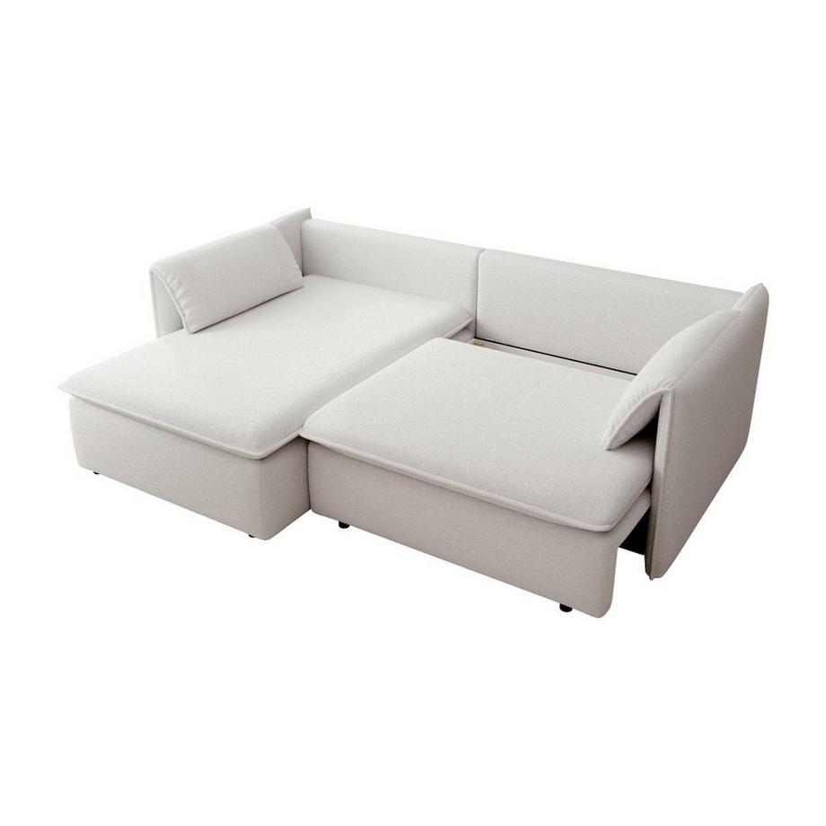 Vente-unique Ecksofa mit Schlaffunktion - Ecke links - Strukturstoff - Beige - TEODORA  