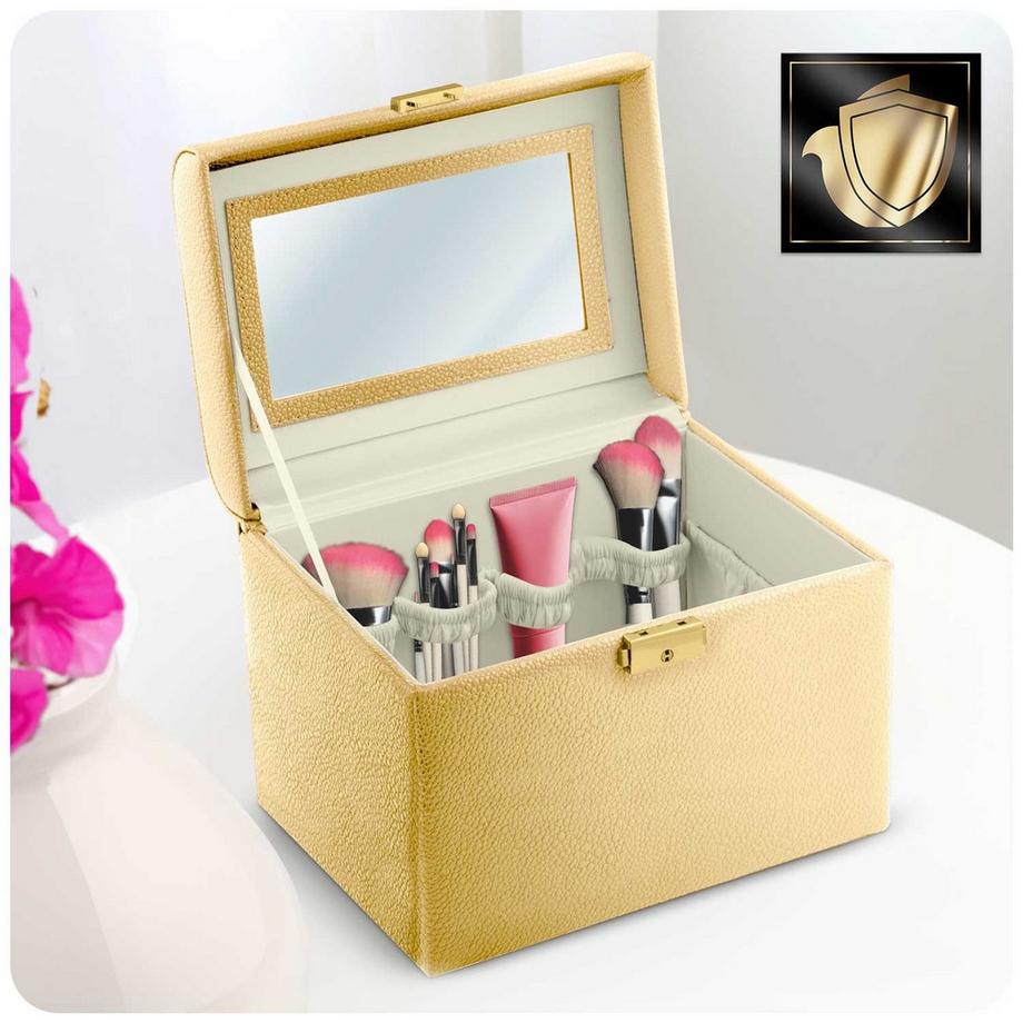 B2X  Elegante custodia cosmetica dorata Massido MS-706 