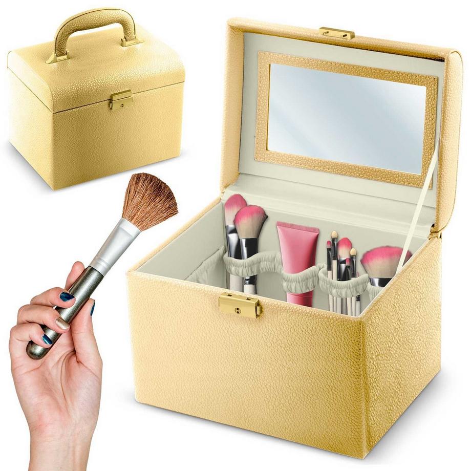 Trousse à maquillage élégante en or Massido MS-706