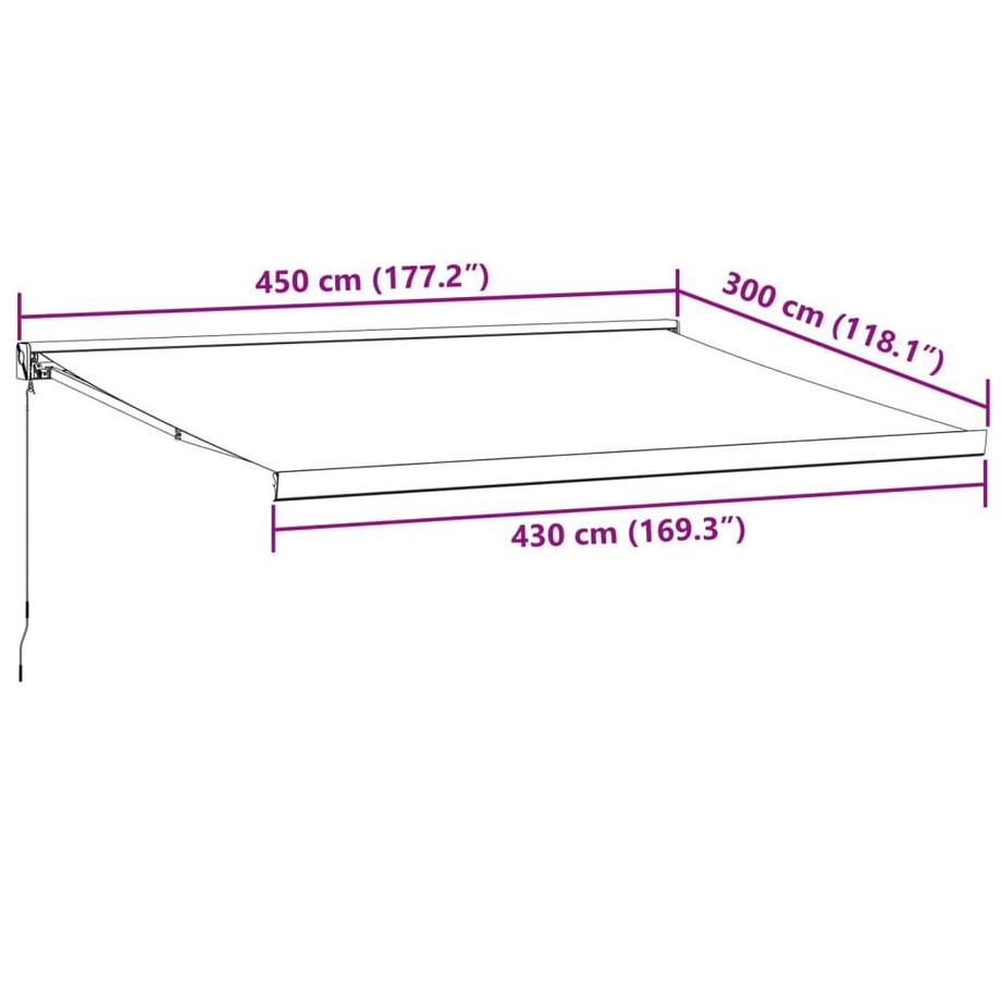 VidaXL Einziehbare markise aluminium  