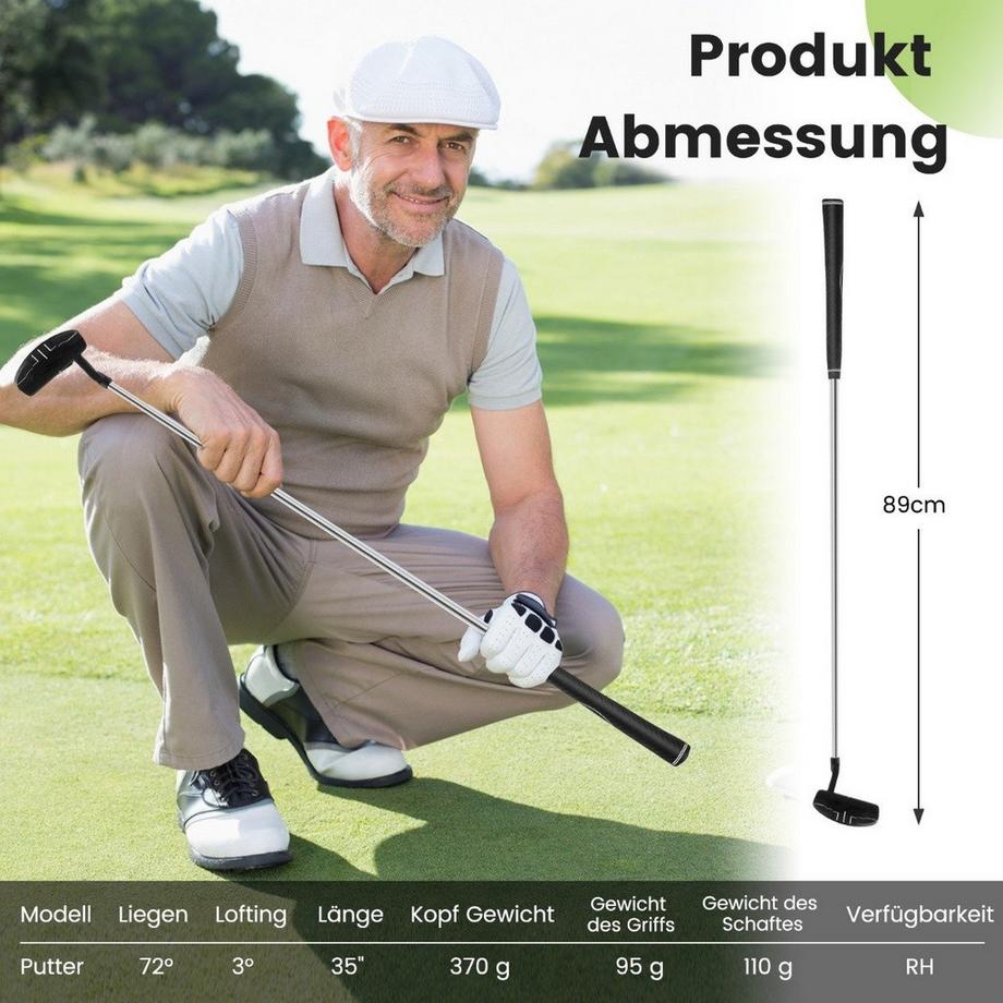 B2X  Golf Putter 89 cm Mallet-Putter aus Edelstahl mit Edelstahlkopf & Rutschfester Griff 