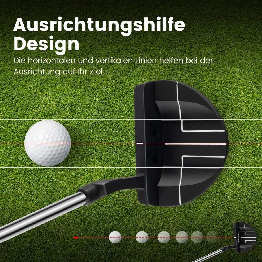 B2X  Golf Putter 89 cm Mallet-Putter aus Edelstahl mit Edelstahlkopf & Rutschfester Griff 