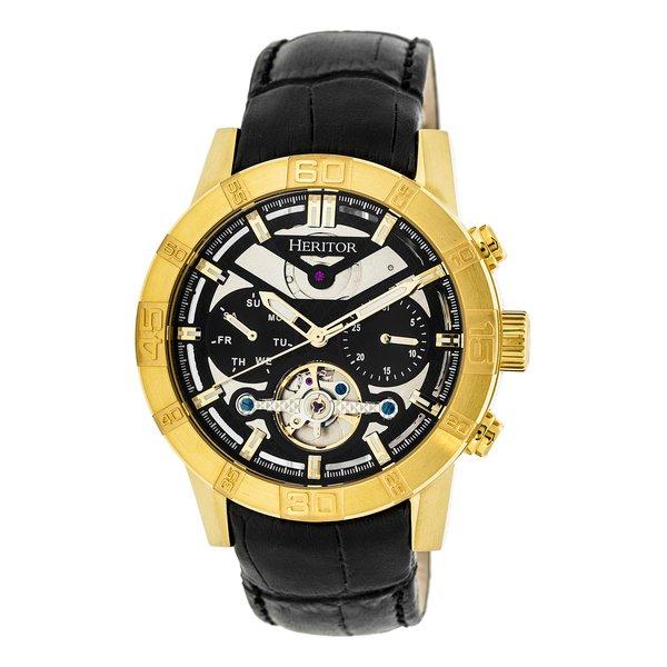 Heritor Automatic  Montre Heritor Automatique Hannibal Semi-Squelette Cuir-Bande 