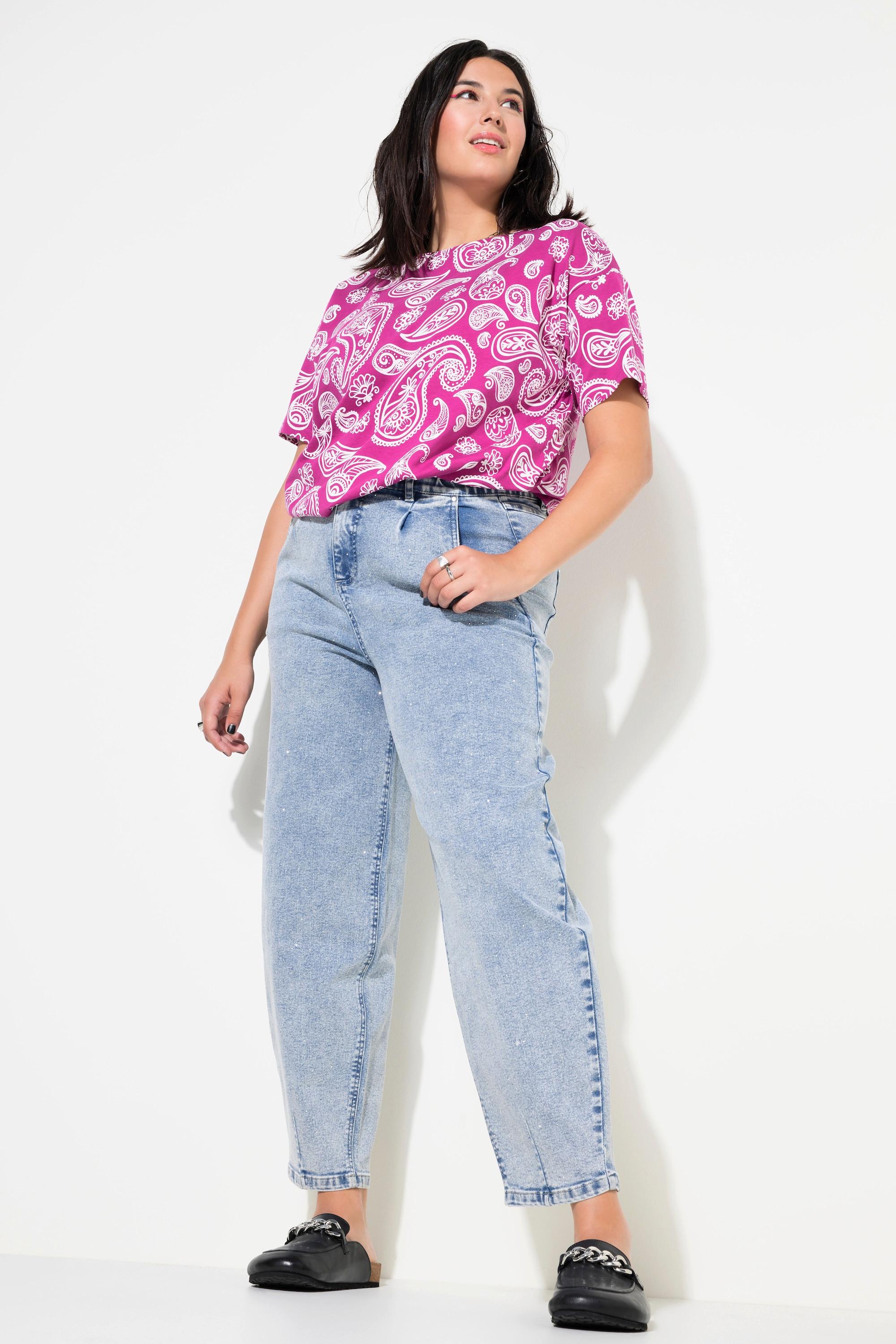 Studio Untold  Ballon-Jeans, High Waist, Strass, 5-Pocket, Elastikbund 