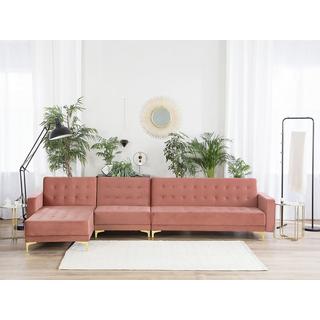 Beliani Ecksofa aus Samtstoff Modern ABERDEEN  