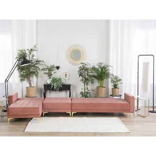 Beliani Ecksofa aus Samtstoff Modern ABERDEEN  