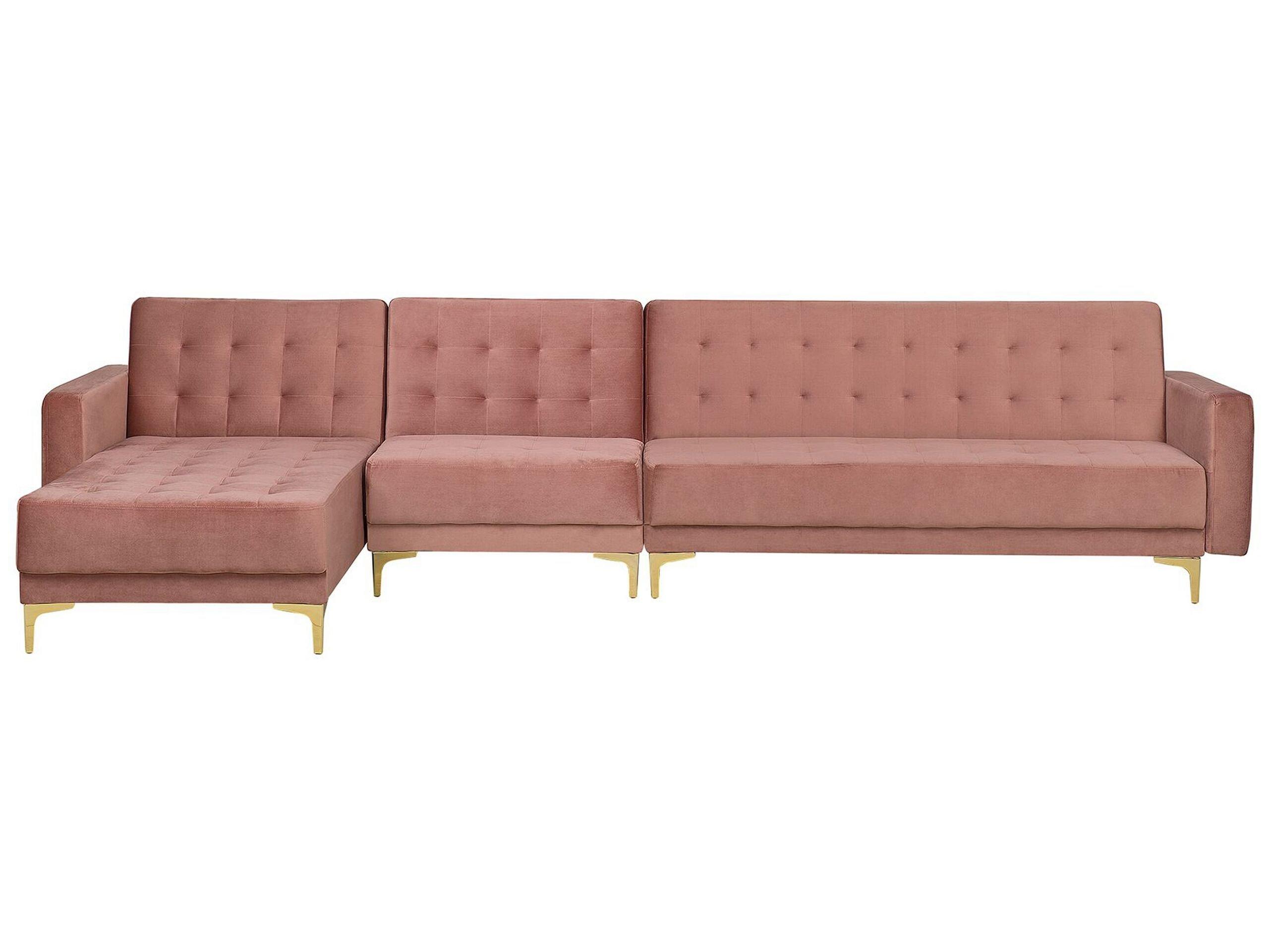 Beliani Ecksofa aus Samtstoff Modern ABERDEEN  