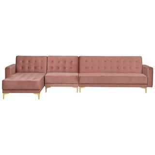 Beliani Ecksofa aus Samtstoff Modern ABERDEEN  