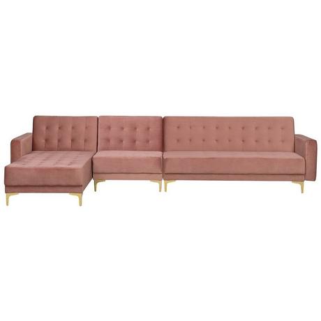 Beliani Ecksofa aus Samtstoff Modern ABERDEEN  