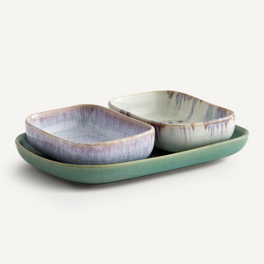 AM.PM Lot de 4 ramequins en grès émail réactif  