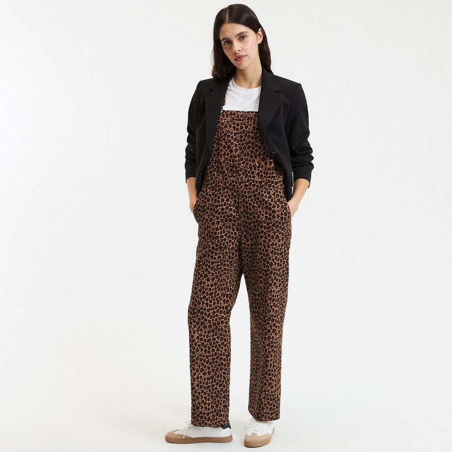 La Redoute Collections Lange Leopardenmuster Latzhose  