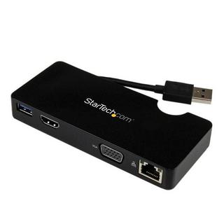 STARTECH.COM  Mini station d’accueil USB 3.0 universelle pour ordinateur portable avec HDMI ou VGA, Gigabit Ethernet, USB 3.0 