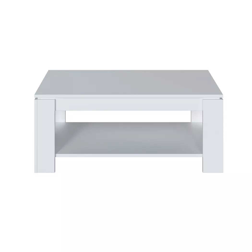 Miroytengo Mesa de centro Ambit elevable en blanco artik diseño moderno 43/54x 102x 50 cm