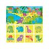 HEADU  Puzzle Dinosaurier 8+1 grosse doppelseitige Bilderkarten (32Teile) 