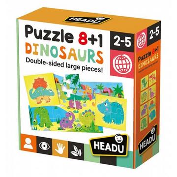 Puzzle Dinosaurier 8+1 grosse doppelseitige Bilderkarten (32Teile)
