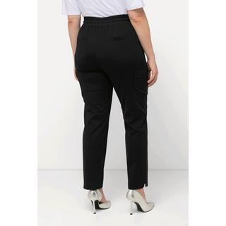 Ulla Popken  Pantalon cargo, poches, taille élastique et bas de jambe fendu 