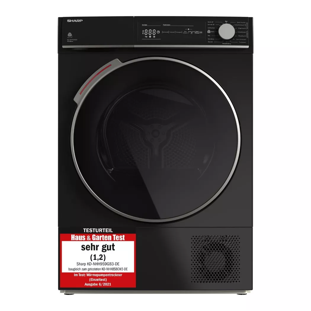 Sharp KD-NHH9S9GB3-DE sèche-linge Pose libre Charge avant 9 kg Noir