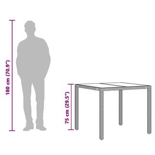 VidaXL Table de jardin rotin synthétique  