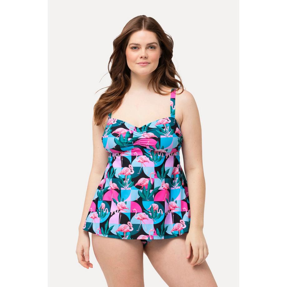 Ulla Popken Flamingo Print Tankini mit Softcups  
