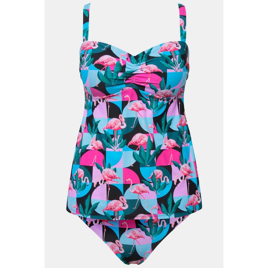 Ulla Popken Flamingo Print Tankini mit Softcups  