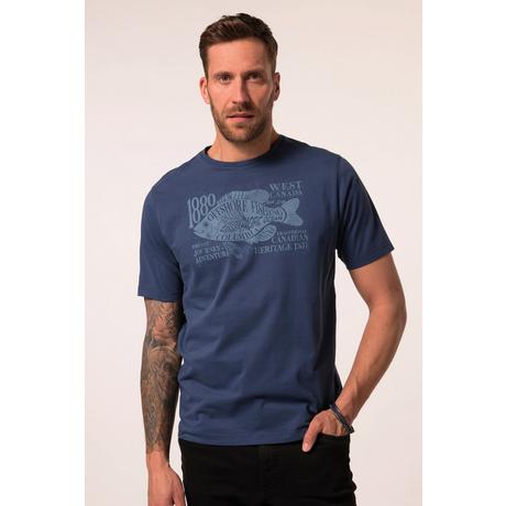 JP1880 Halbarm Rundhals T-Shirt mit Brust-Print  