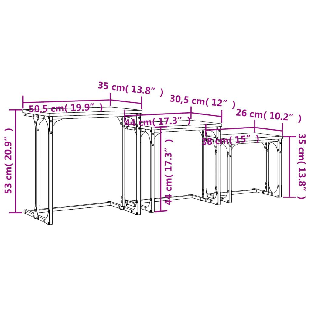 VidaXL Table basse gigogne bois d'ingénierie  