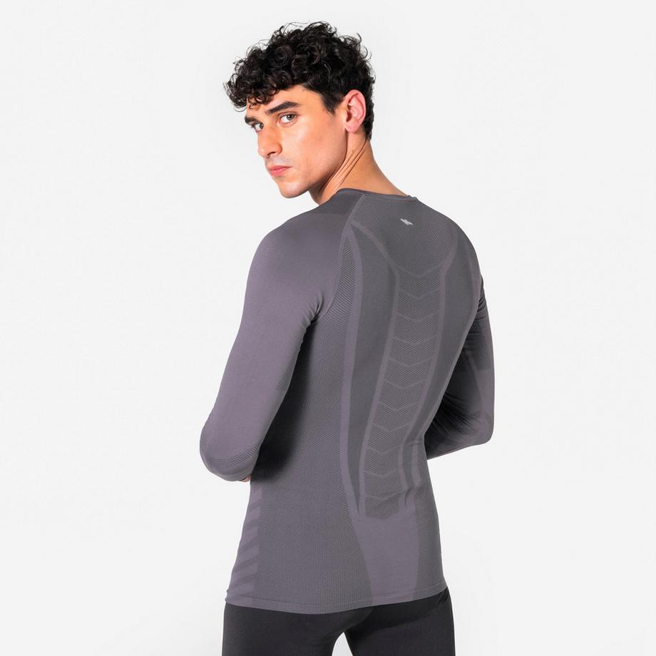 KIPRUN  Langarm--Laufshirt schmal geschnitten Kiprun Run 500, nahtlos Violett 