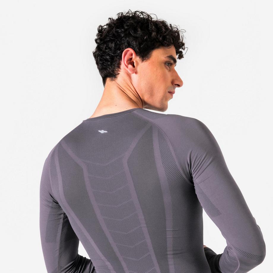 KIPRUN  Langarm--Laufshirt schmal geschnitten Kiprun Run 500, nahtlos Violett 