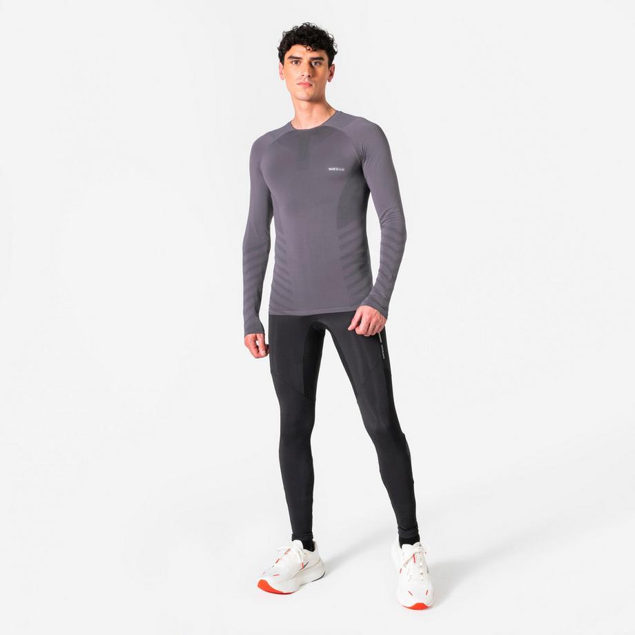 KIPRUN  Langarm--Laufshirt schmal geschnitten Kiprun Run 500, nahtlos Violett 