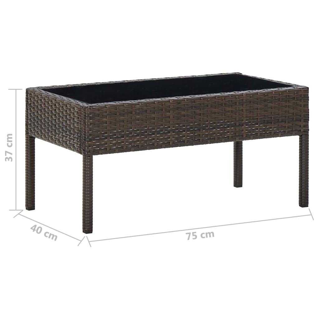 VidaXL Table de jardin rotin synthétique  