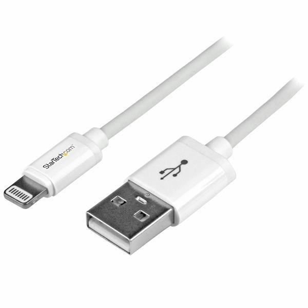 STARTECH.COM  Cavo Connettore Lightning 8-pin Apple a USB di tipo Slim per iPhone / iPod / iPad da 1m - Bianco 