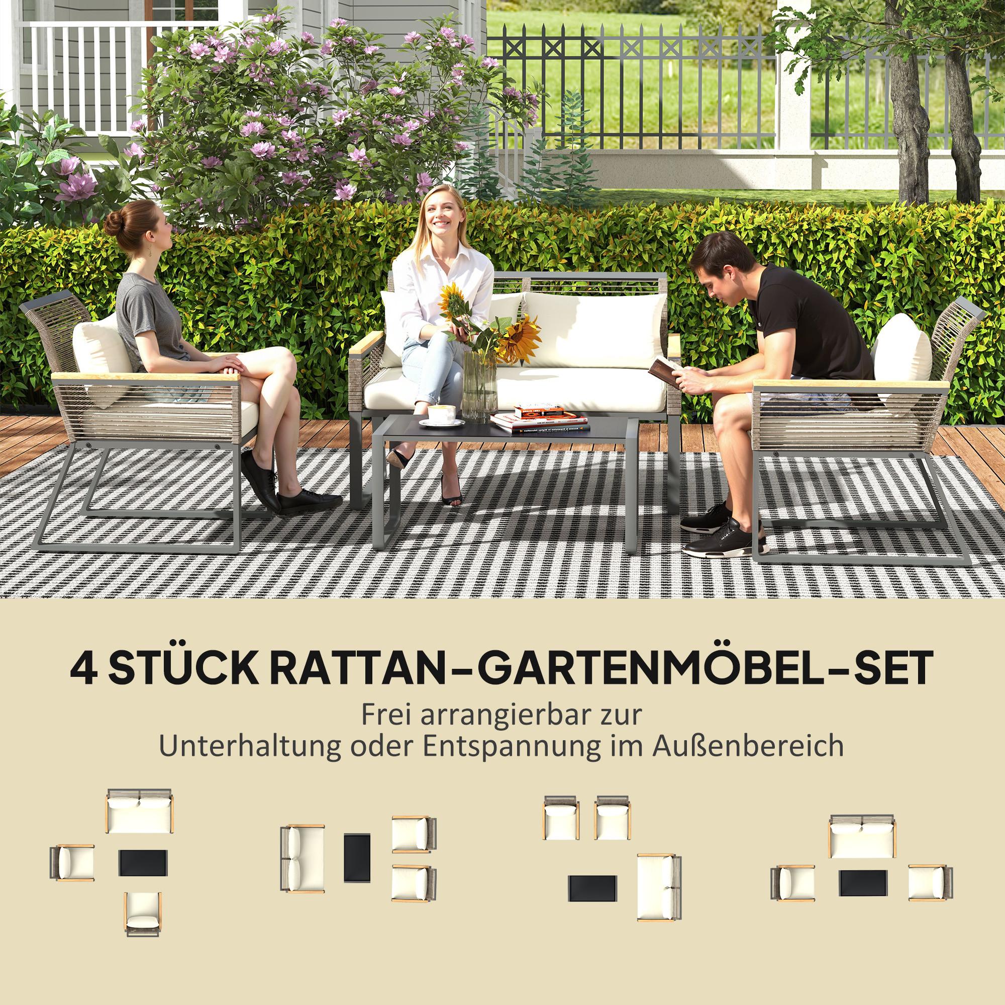Outsunny Rattan-Gartenmöbel-Set  