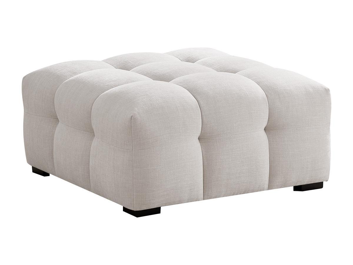 PASCAL MORABITO Pouf en tissu chiné beige DILOME de Pascal Morabito  