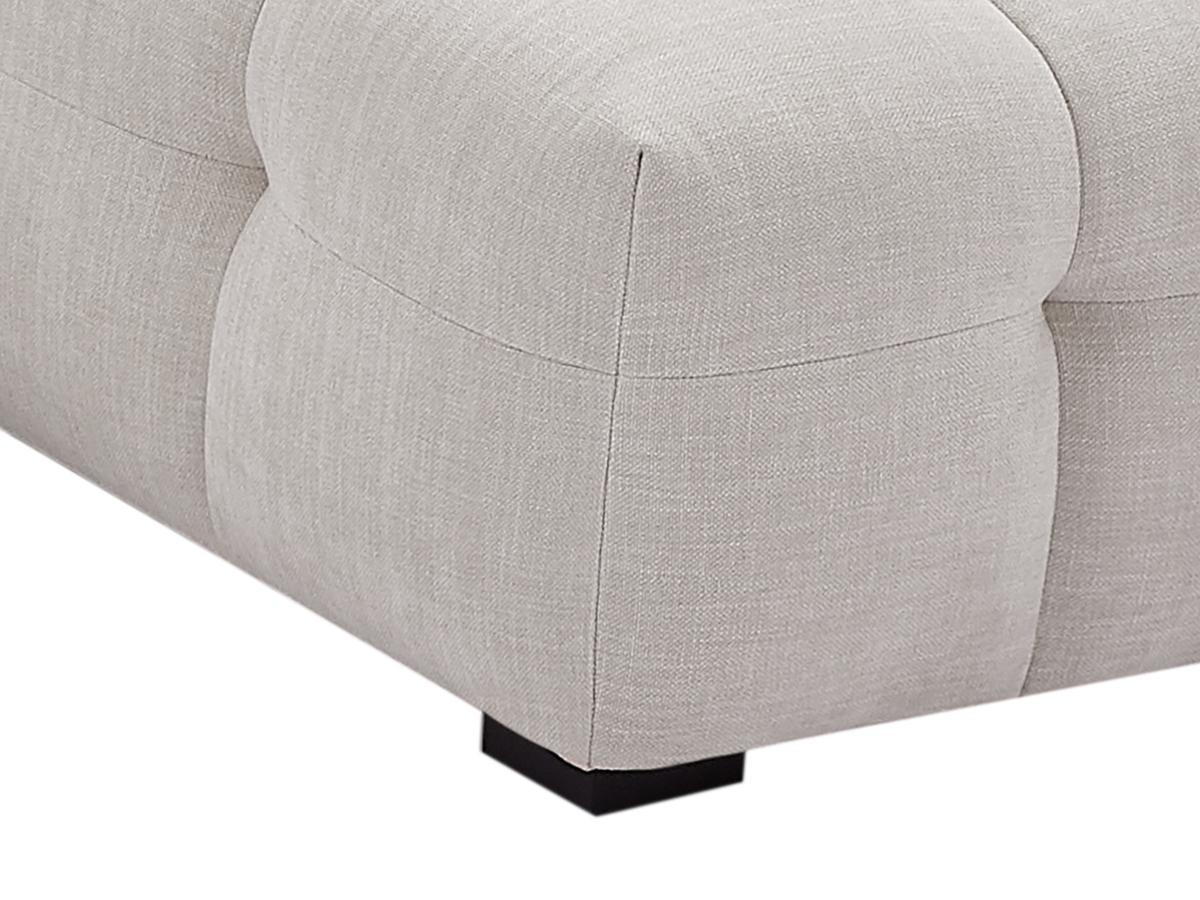 PASCAL MORABITO Pouf en tissu chiné beige DILOME de Pascal Morabito  