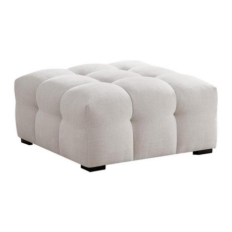 PASCAL MORABITO Pouf en tissu chiné beige DILOME de Pascal Morabito  