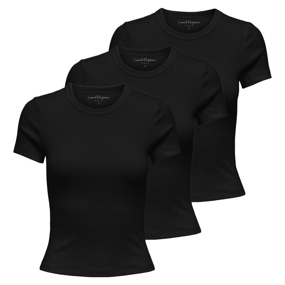 Maglietta Donne Confezione da 3 Vestibilità confortevole-ONLVAL LIFE O-NECK TOP 3P