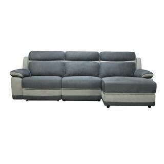 Vente-unique Relaxsofa Ecksofa elektrisch - Ecke rechts - Mikrofaser - Anthrazit & Hellgrau - TALCA  