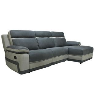 Vente-unique Relaxsofa Ecksofa elektrisch - Ecke rechts - Mikrofaser - Anthrazit & Hellgrau - TALCA  