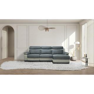 Vente-unique Relaxsofa Ecksofa elektrisch - Ecke rechts - Mikrofaser - Anthrazit & Hellgrau - TALCA  