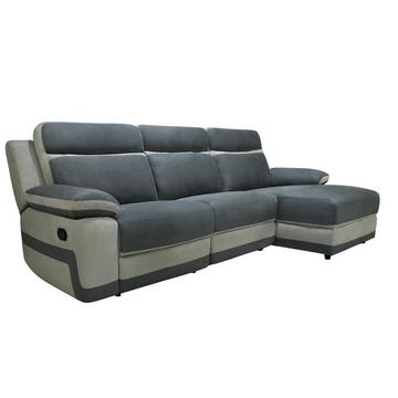 Relaxsofa Ecksofa elektrisch - Ecke rechts - Mikrofaser - Anthrazit & Hellgrau - TALCA